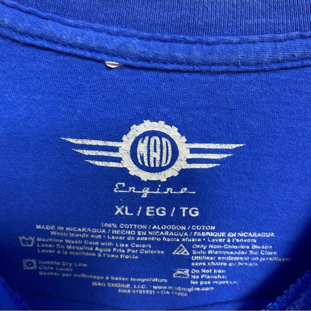 Mad Engine T-Shirt Size Large Blue Taco Cat Goggles - Picture 3 of 4